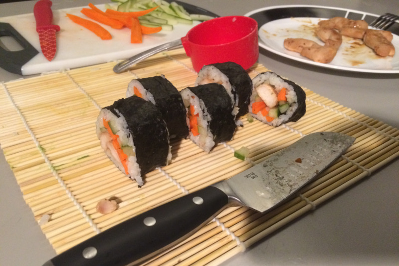 preparing sushi
